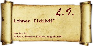 Lohner Ildikó névjegykártya
